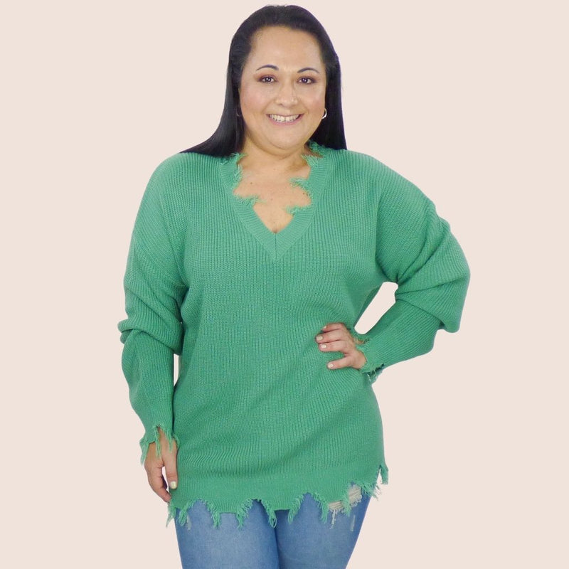 Distressed Plus Size Sweater is light and easy to wear – Urspirit Shop