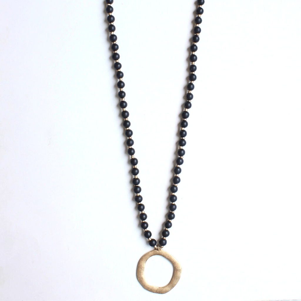 Black Abyss Beaded Necklace | Caitlyn Minimalist