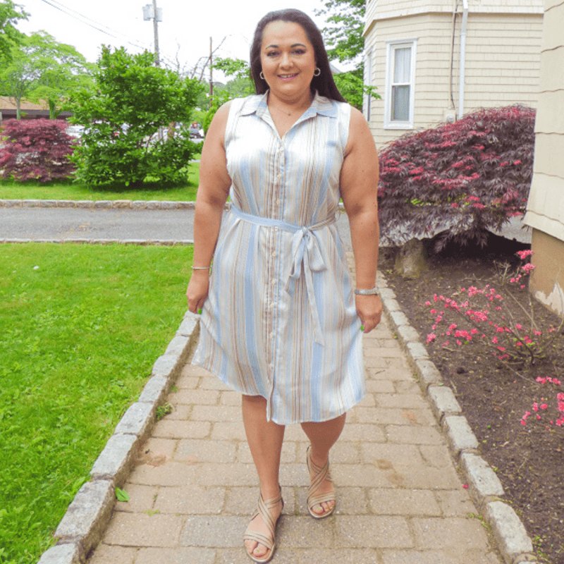 Our Stripped Button Down Plus Size Shirt Midi Dress is the perfect for spring or summer. With its comfortable fit and non sheer fabric, you’ll love how great this dress makes you feel.