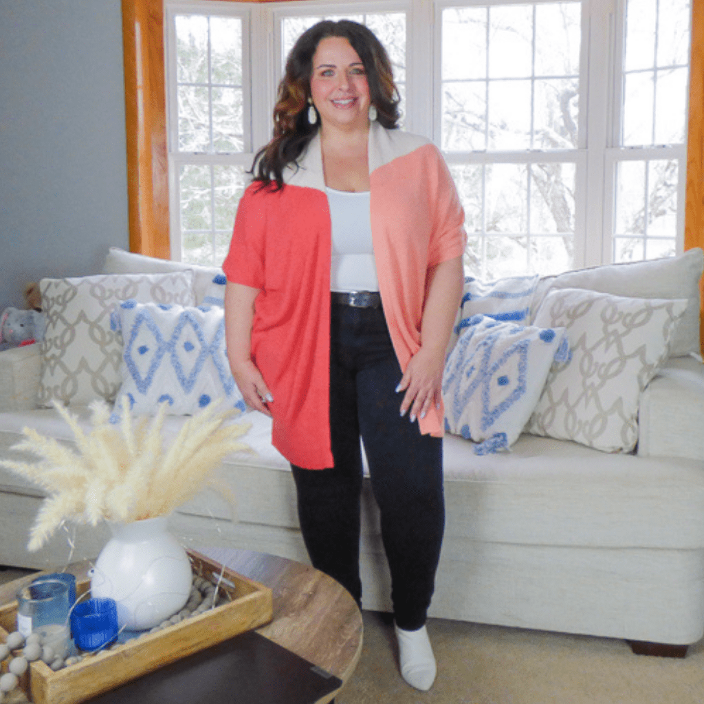 Plus size on sale color block cardigan