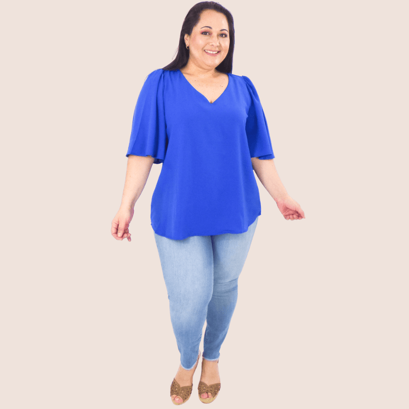 The Flared Half Sleeve Top is a must have basic to mix and match with your wardrobe! We love this for everyday wear and it is a great layering piece. 