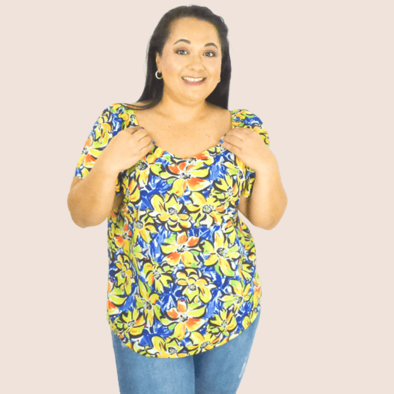 This super soft plus size top features a floral print. The relaxed fit gives this top a cozy touch, while the sweetheart neckline can be worn for comfort or style!