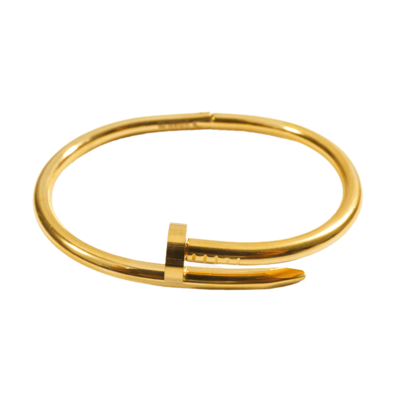 Stainless Steel Nail Bangle Bracelet Gold Plated