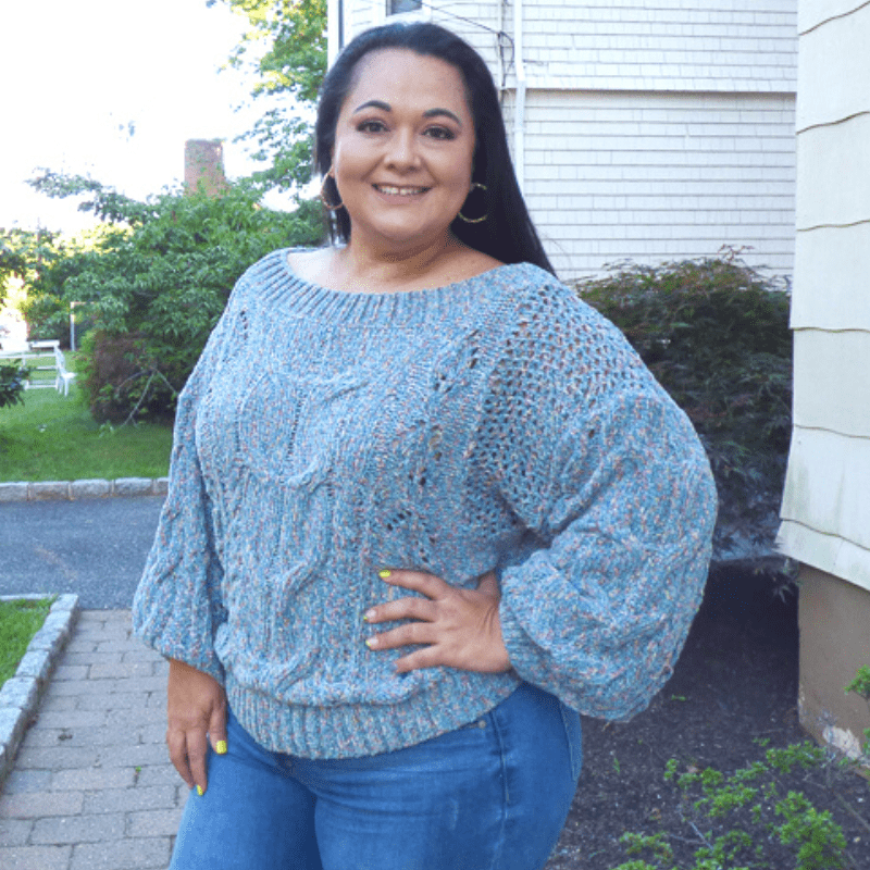 This transitional Off Shoulder Long Sleeve Knit Plus Size Top will have you feeling cozy whatever the temperature is.