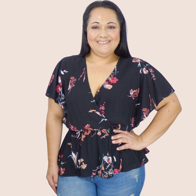 This plus-size animal print long sleeve peplum top is more than just trendy. It's also comfortable, with a stretchy peplum cut waist will provide a flattering fit.