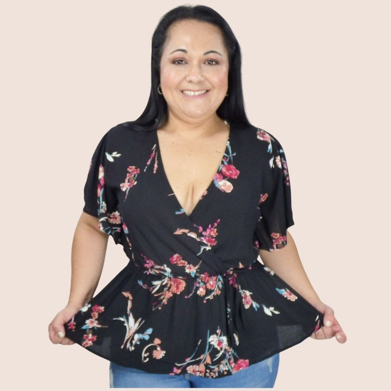 This plus-size animal print long sleeve peplum top is more than just trendy. It's also comfortable, with a stretchy peplum cut waist will provide a flattering fit.