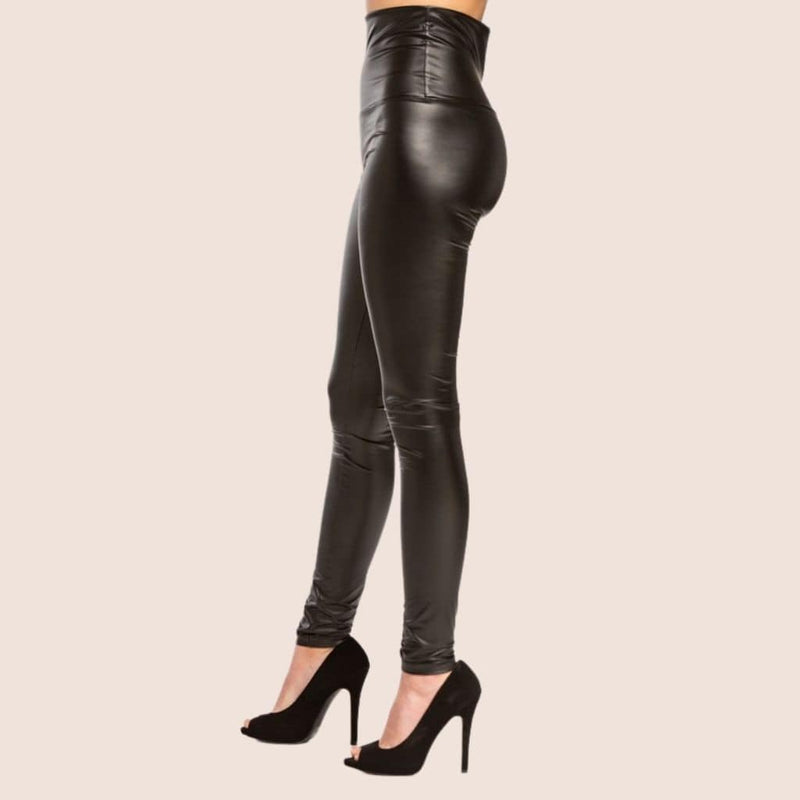 High waist pleather plus size leggings will fit your curves like a glove. The adjustable waistband offers a perfect fit.