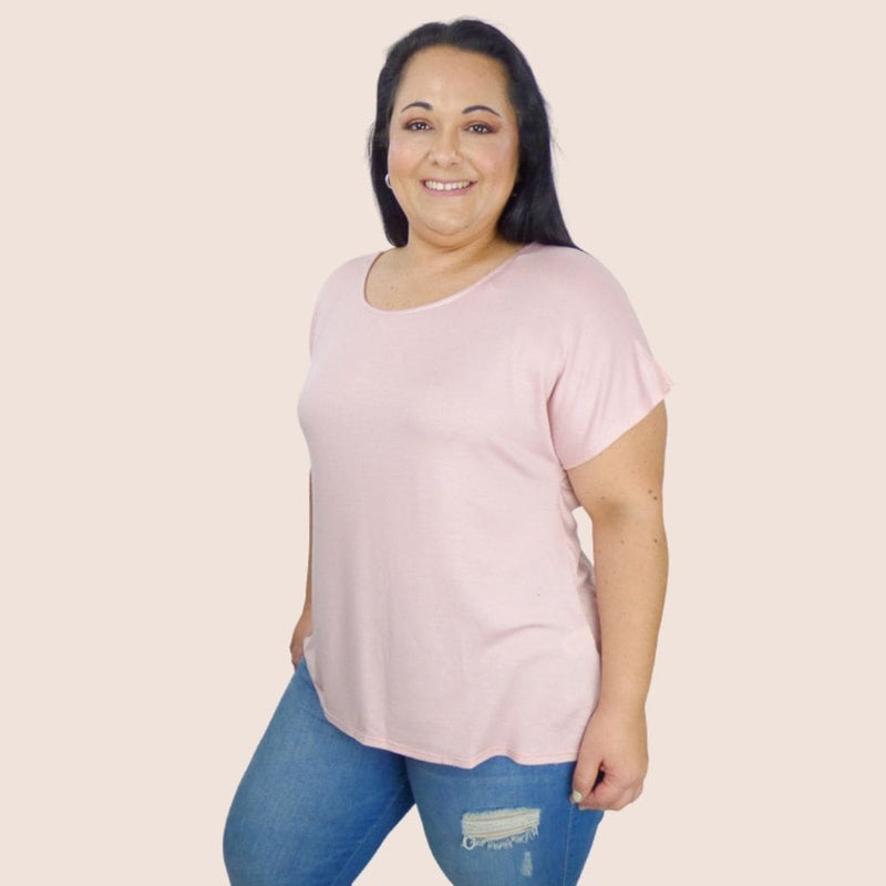 This easy-wear top is super comfortable. The round-neck dolman sleeves and twist back offer a flattering fit. The open back adds a simple touch of style. 