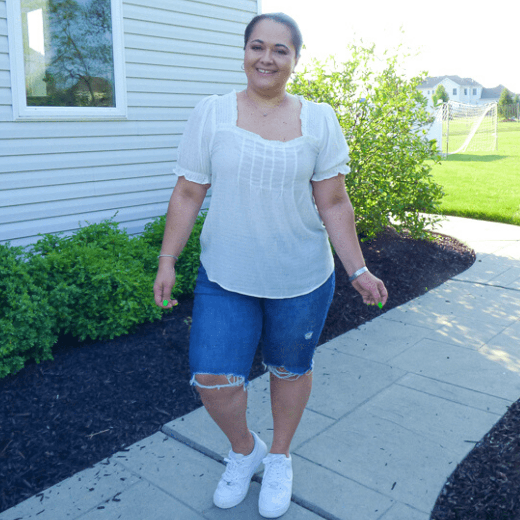 This Short Sleeve Polka Dot Plus SIze Top is a lightweight and super cute way to dress up your everyday look. Wear it with jeans for a casual look that's totally on trend.