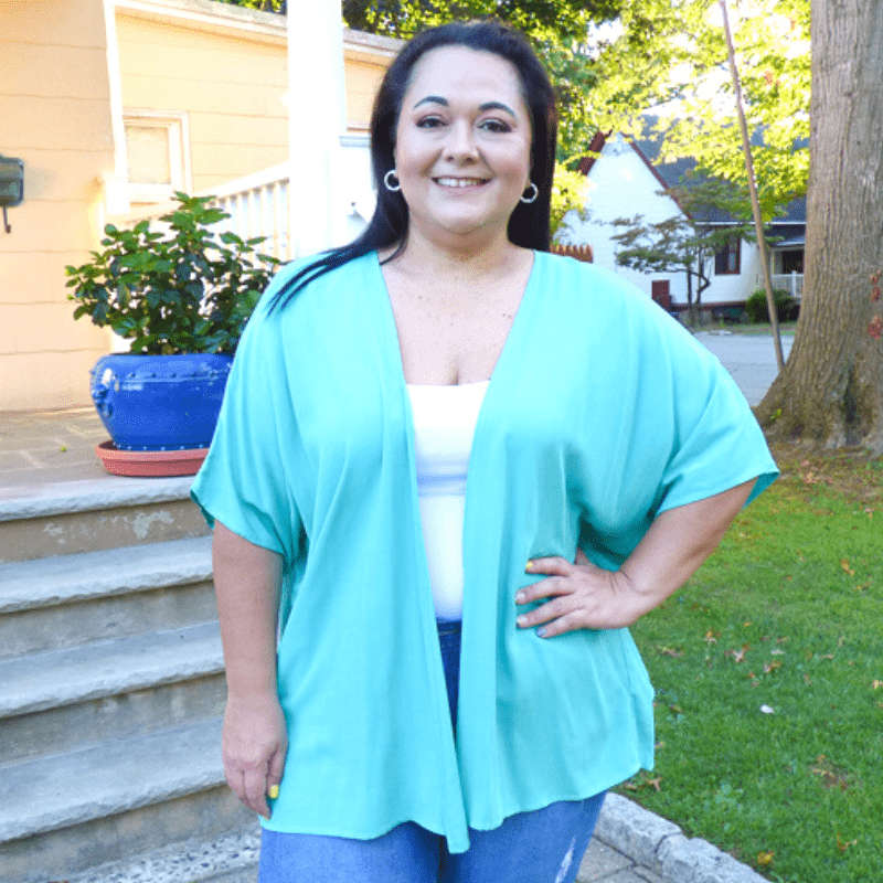 This relaxed fit, plus size kimono is great for lounging around the house but looks just as wonderful paired with skinny jeans and heels on the weekend.