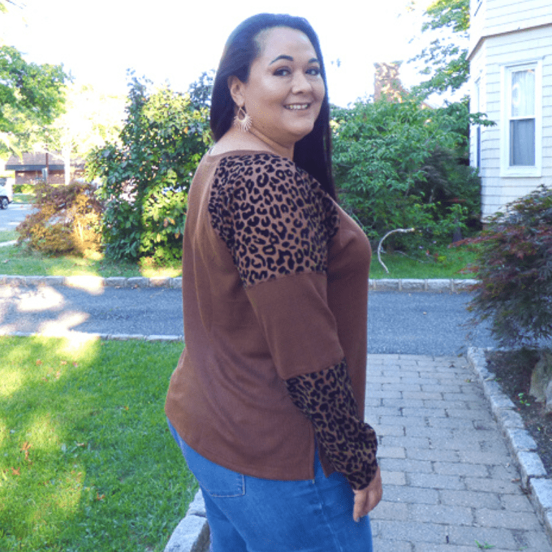 Keep cozy and stylish with this plus size Thermal Long Sleeve Leopard Top.This long sleeve top keeps you warm all season long.