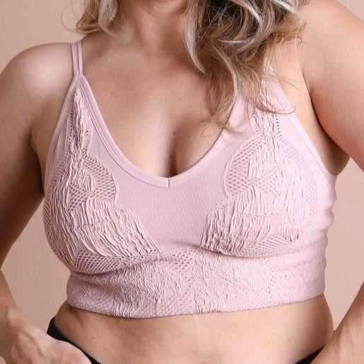Feel and look great in this Seamless Padded Textured Brami Plus Size Bralette. Available in  multiple colors